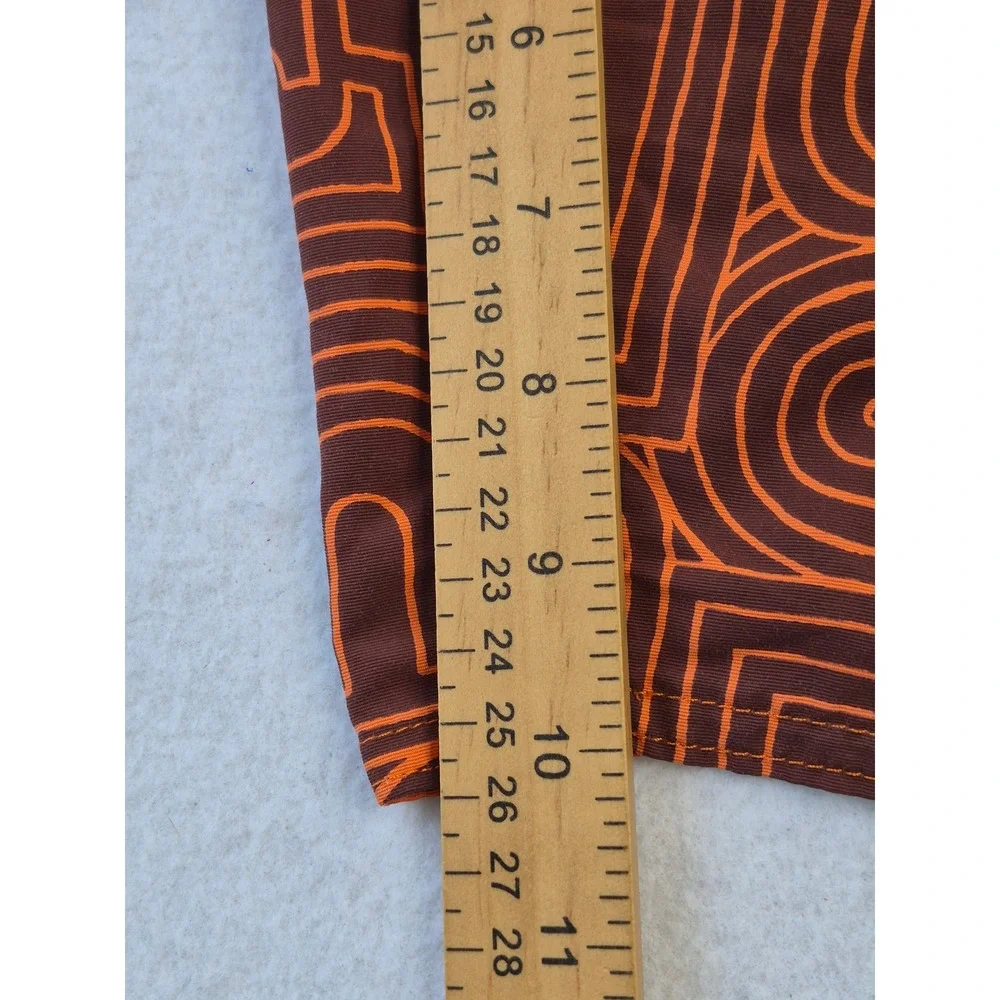 Patagonia Board Shorts Men's 40 Brown Orange Geometric Print Nylon Swim Surf